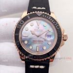 Replica Rolex Yacht-Maste Swiss 2836-2 Watch Black Ceramic Purple Mop